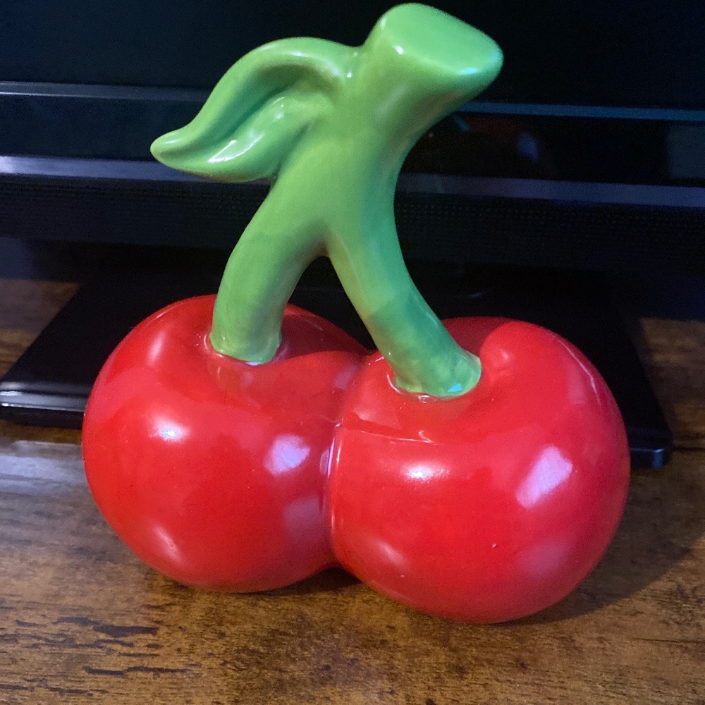 *5/$25* Ceramic Cherry Coin Bank-NWT